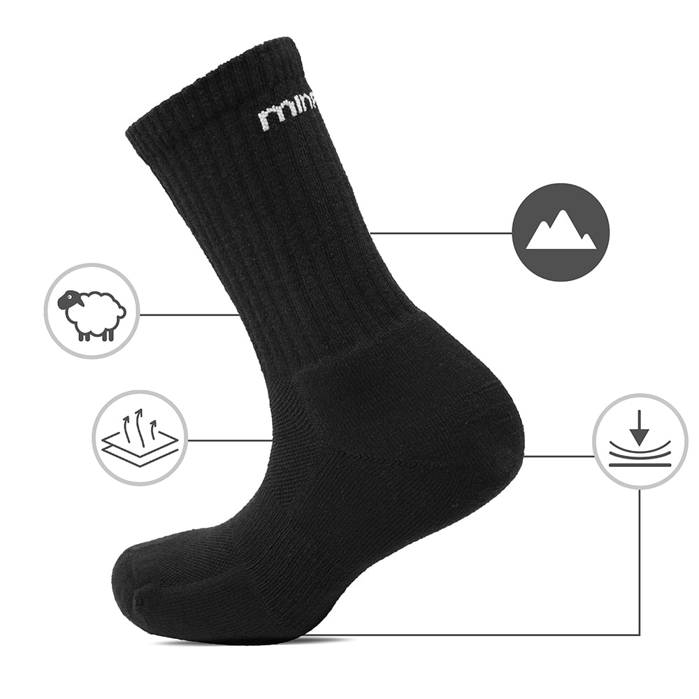 Produktbild 2 - Minfot Strumpor Merinoull All Day Promenadstrumpor Svart 3-pack