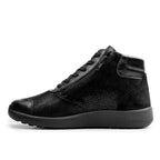 Minfot Way Høy Sneaker Bred Stretch Sort
