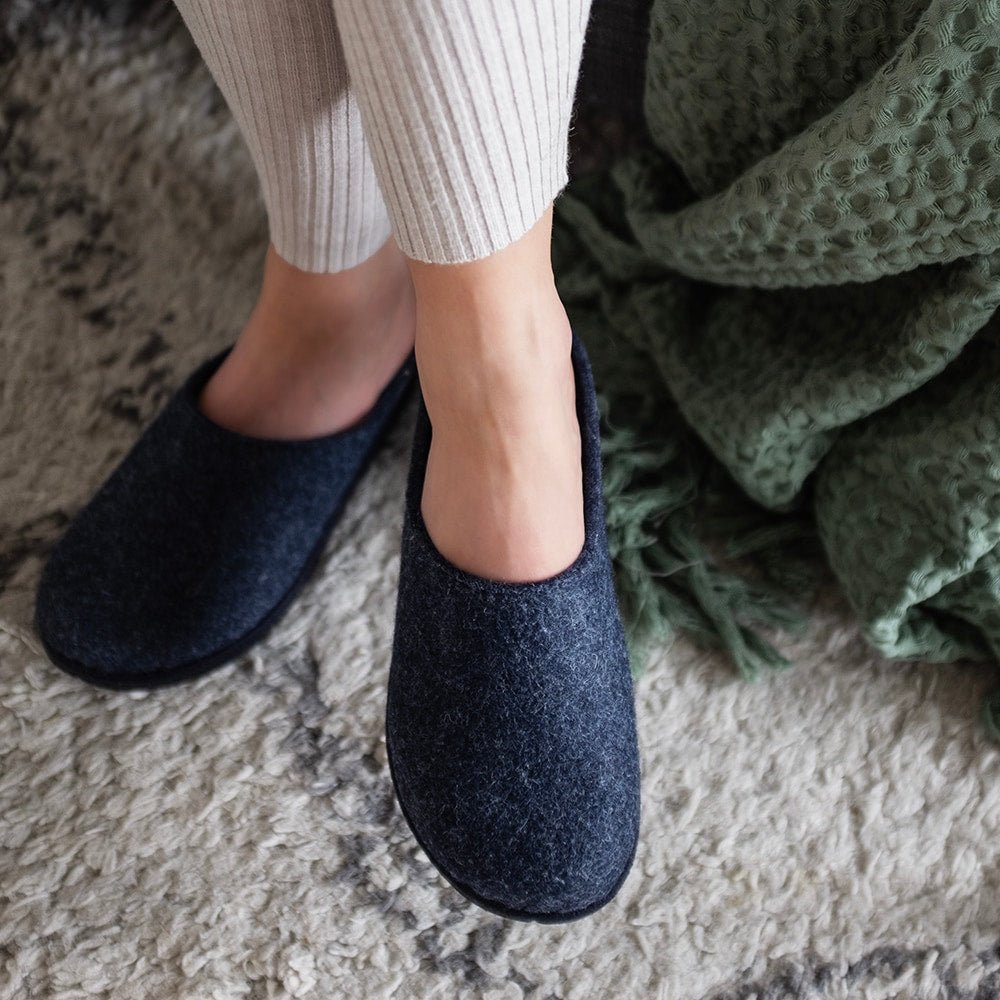Minfot Hjemmesko Uld Slip-on Viken Uld Navy