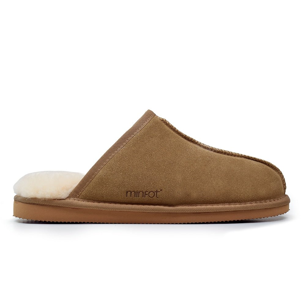 Minfot Hjemmesko Fåreskind Slip-on Orust med sål Chestnut