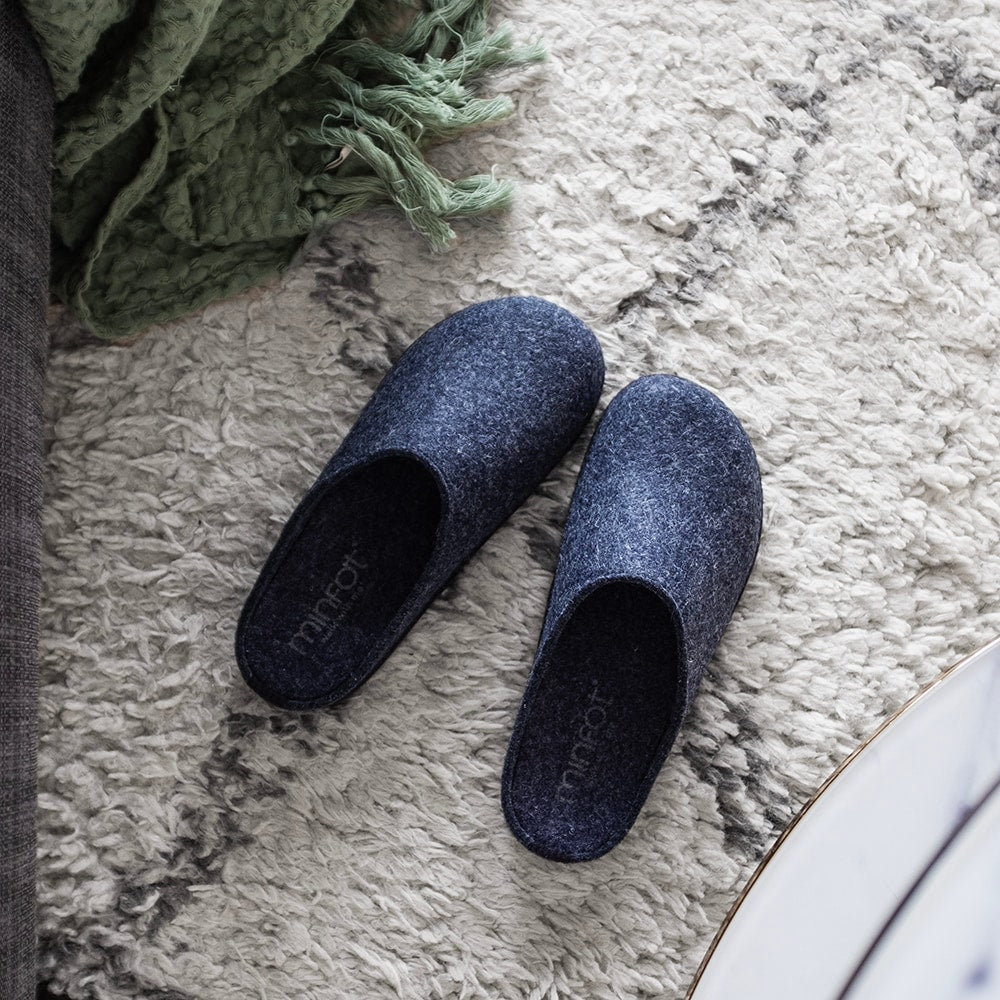 Minfot Hjemmesko Uld Slip-on Viken Uld Navy