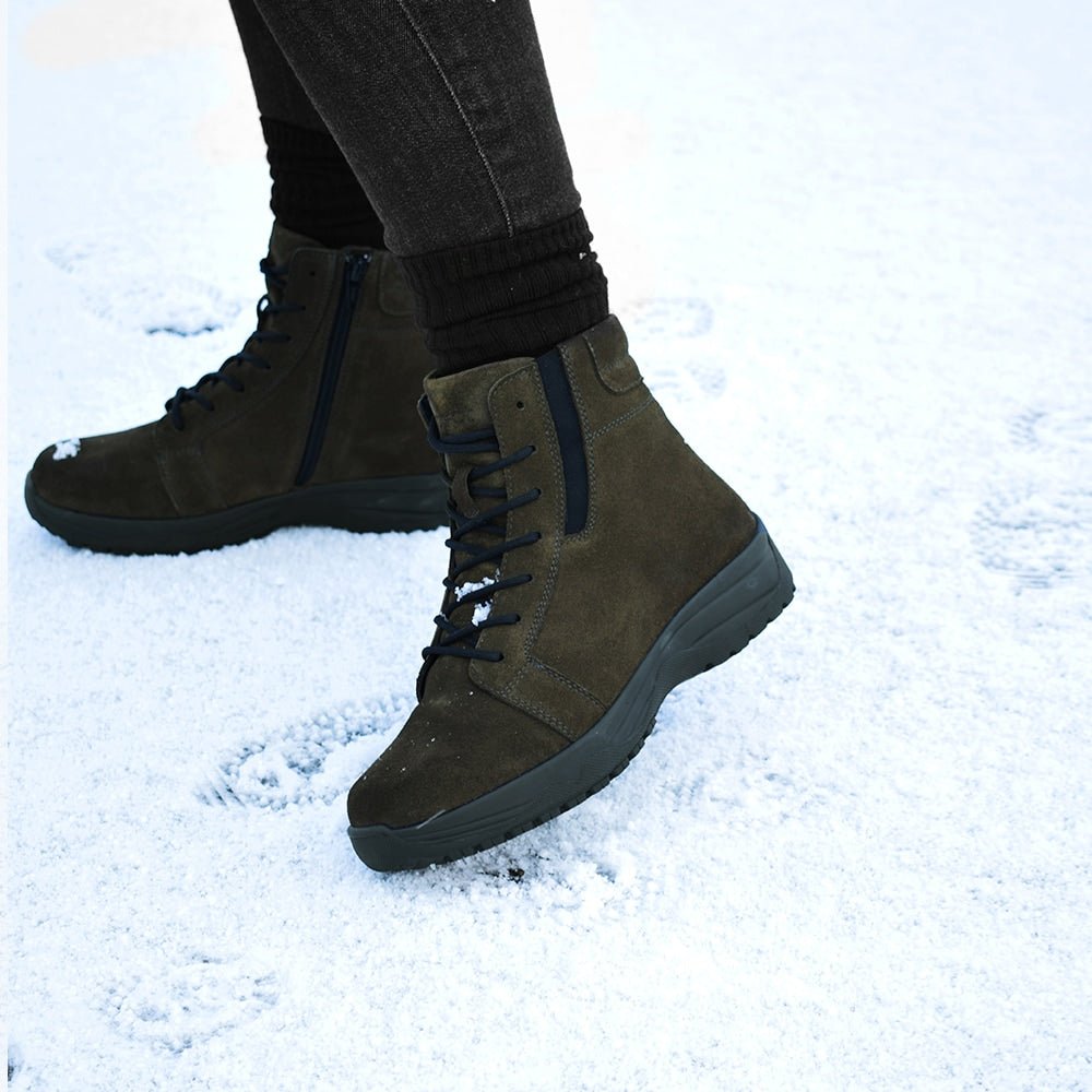 Minfot Pigsko Lima Ruskind Uld Mørkegrøn