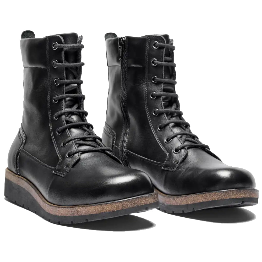 New Feet Linn Brede Boots Snøring Lynlås Sort