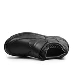 Minfot Arthur Brede Sko Velcro Stretch Læder Sort