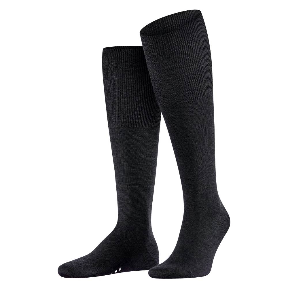 Falke Airport Knee-high Knæstrømper Merinould Herre Sort 1-pak