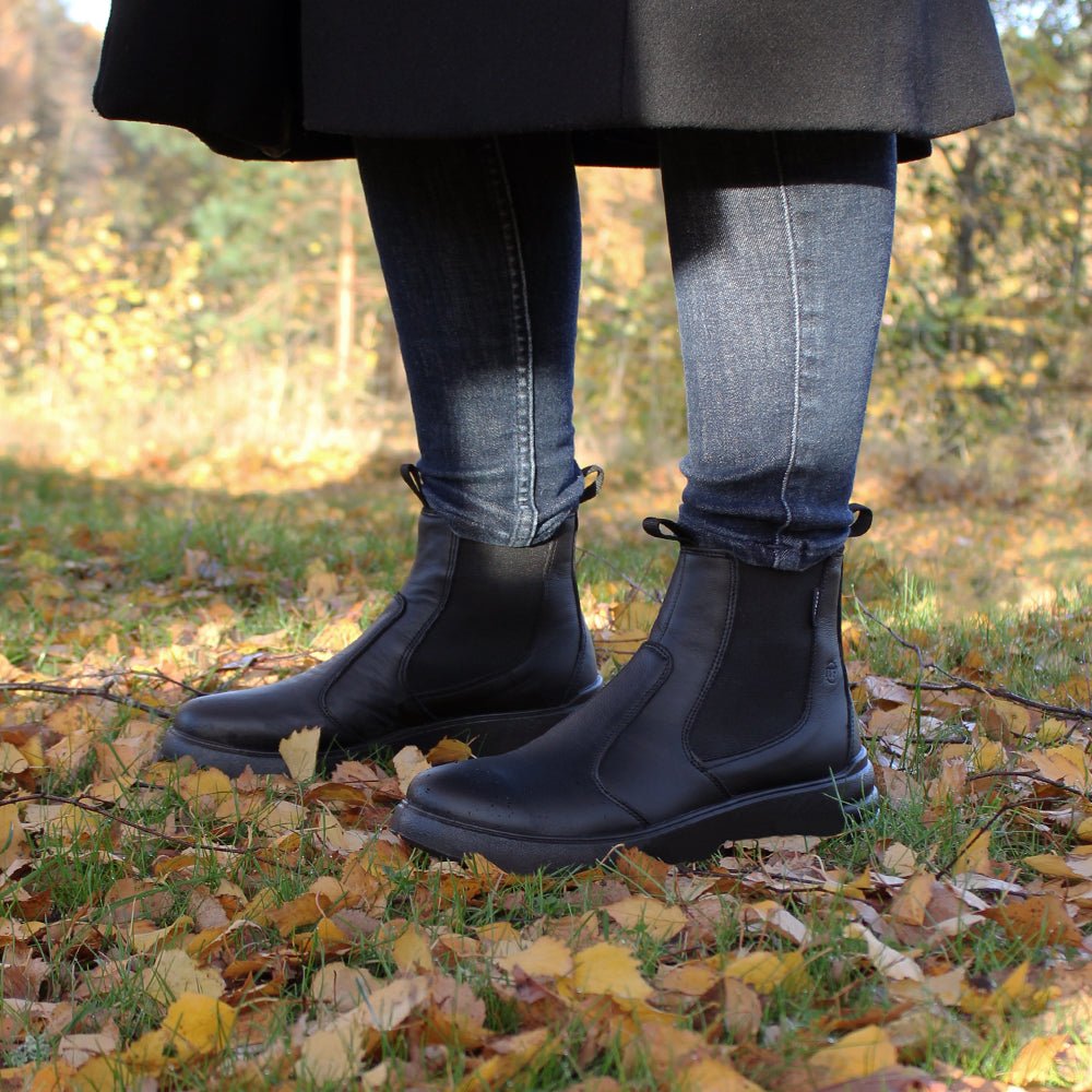 Minfot Ami Chelsea Boots Dame Vandafvisende TEX Skind Sort