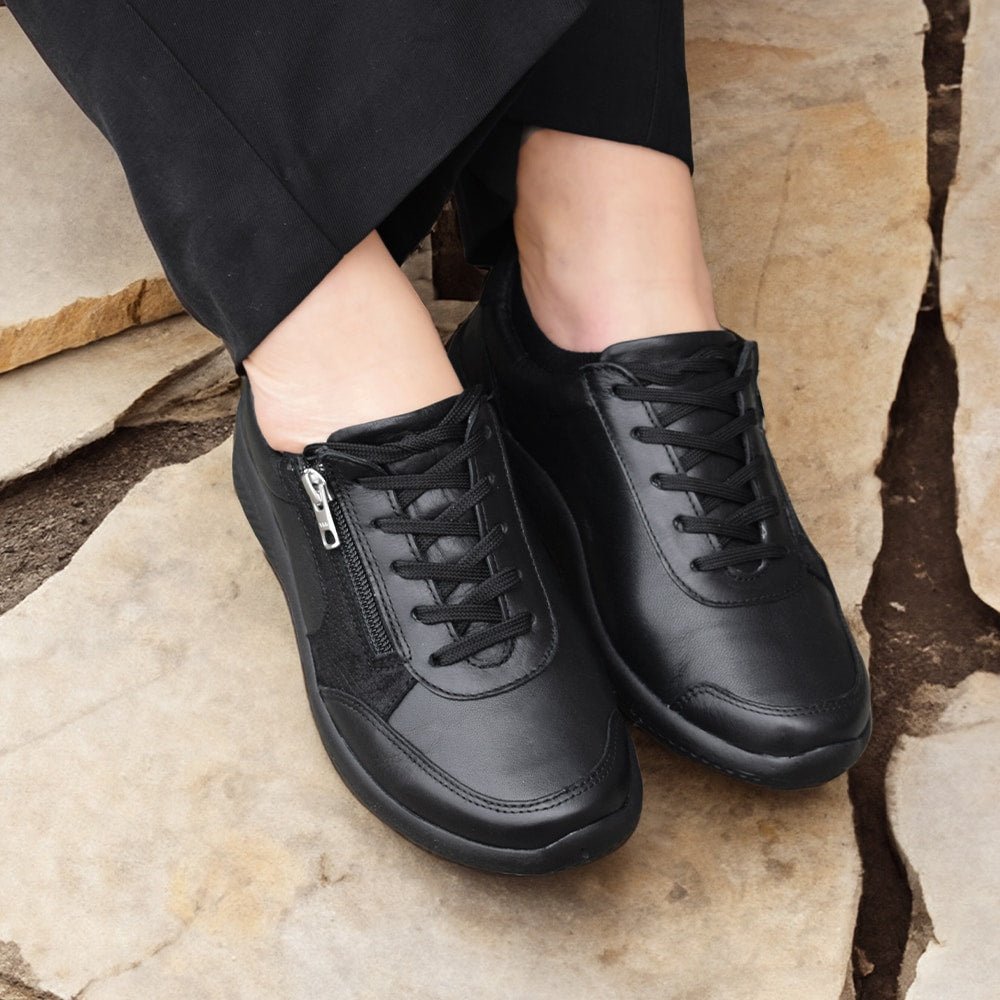 Produktbild 14 - Minfot Way Sneaker Bred Stretch Zip Svart