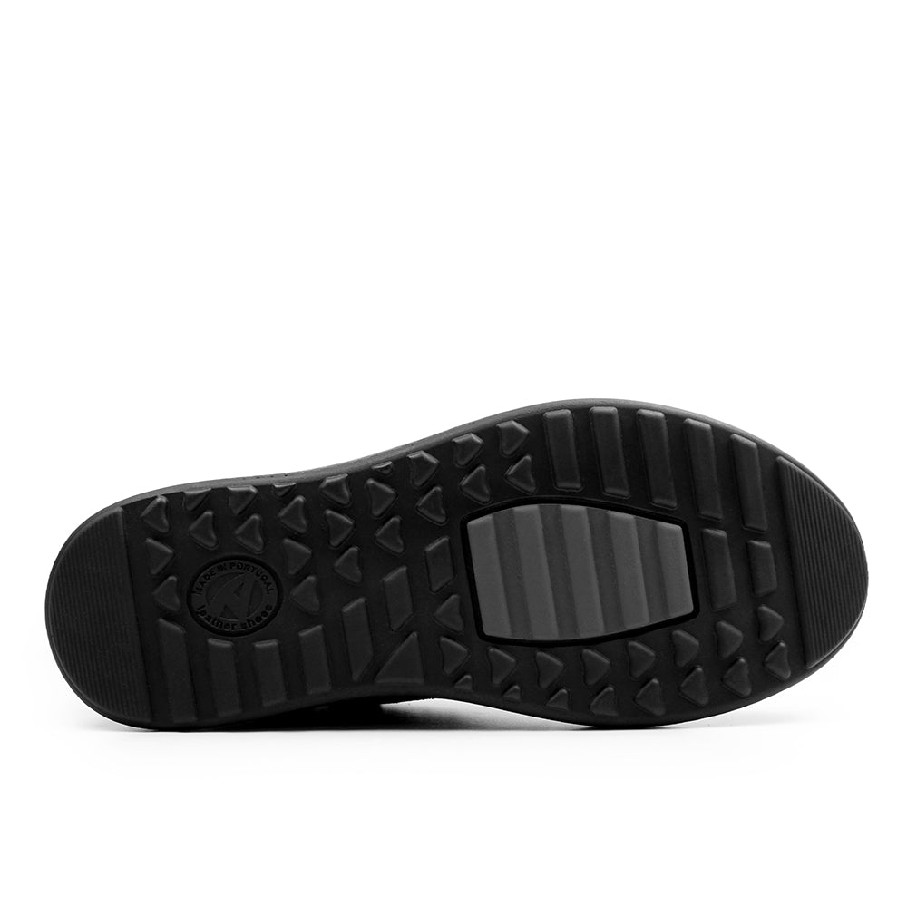 Minfot Way Høy Sneaker Bred Stretch Sort