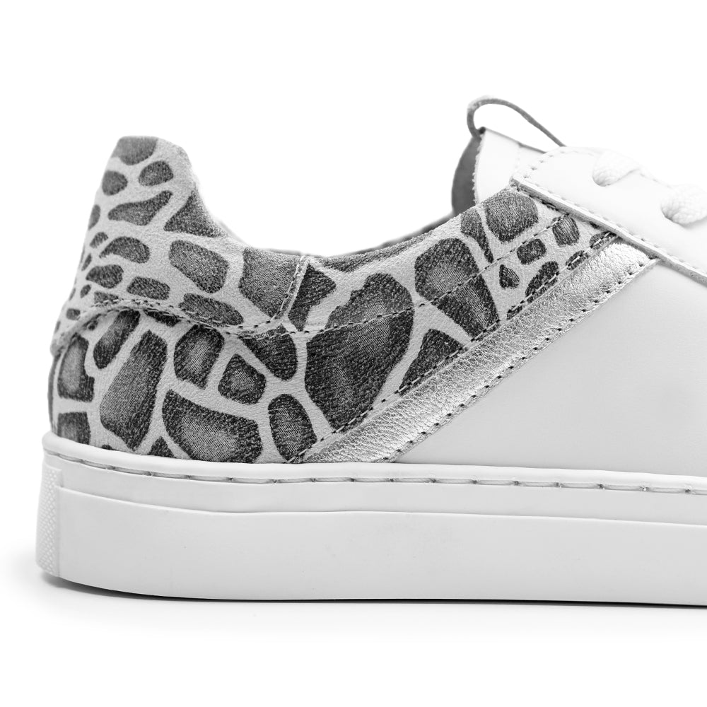 Minfot Comfort Sneakers Skinn Leopard Hvid