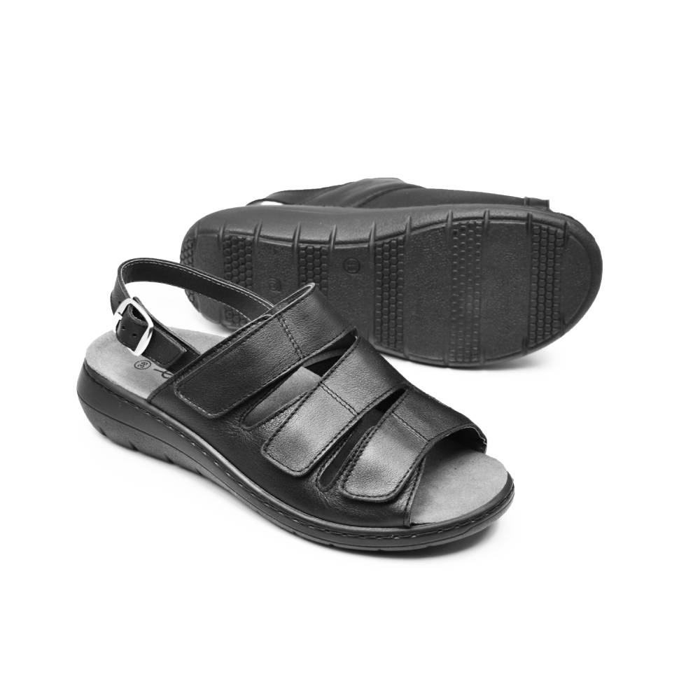 Embla Hälsoskor Sandaler Linn Ergoflex Elastik Hælrem Sort