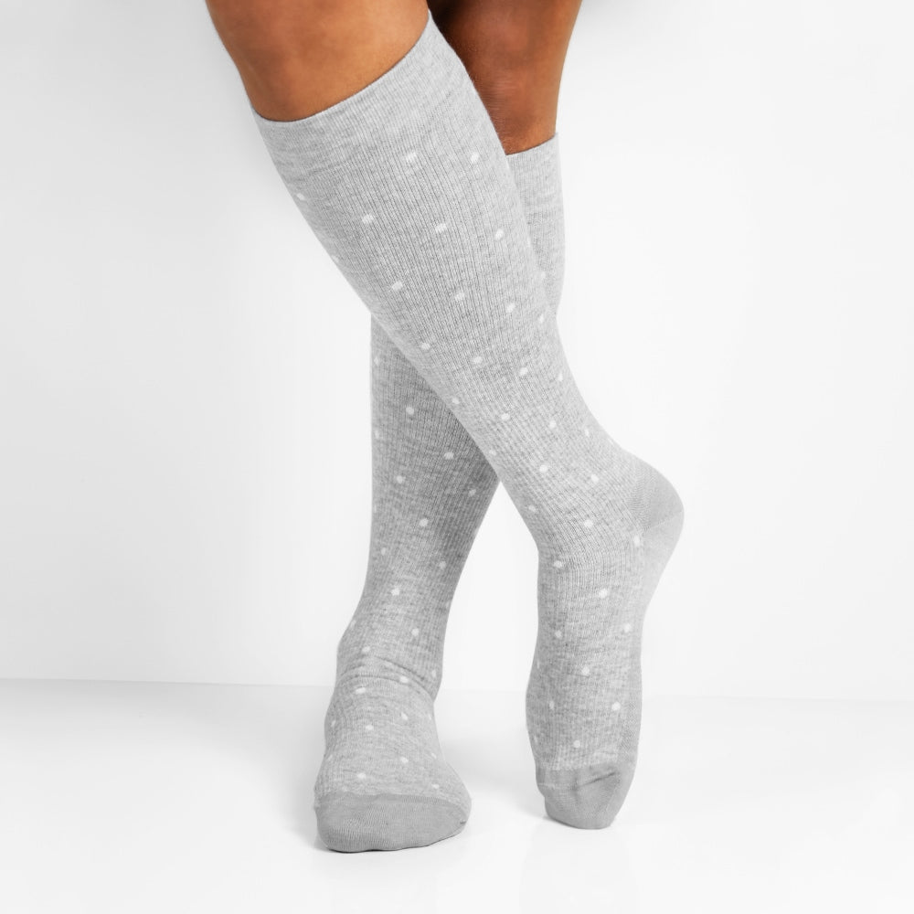 Produktbild 4 - Minfot Støttestrømper bomuld Eco Prikketa Viola 5-pak