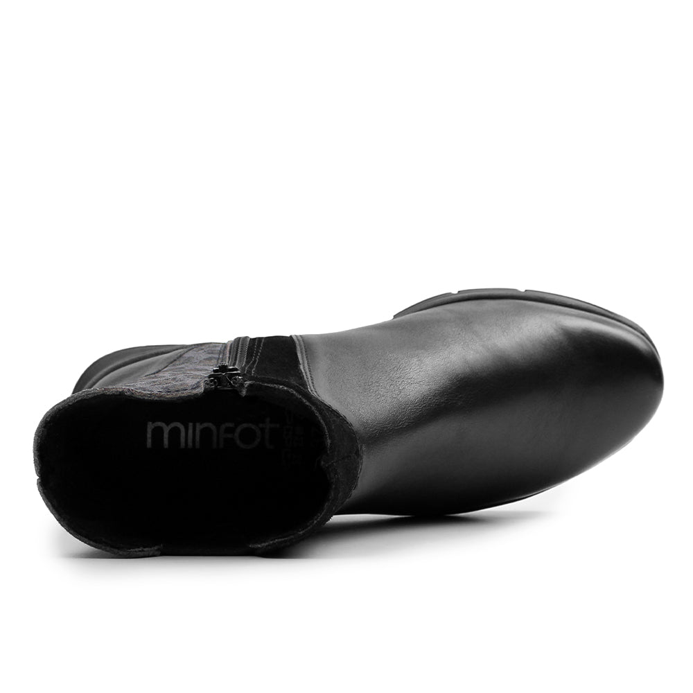Produktbild 5 - Minfot Zon Chelsea Boots med zip Stretch Læder Sort Leopard
