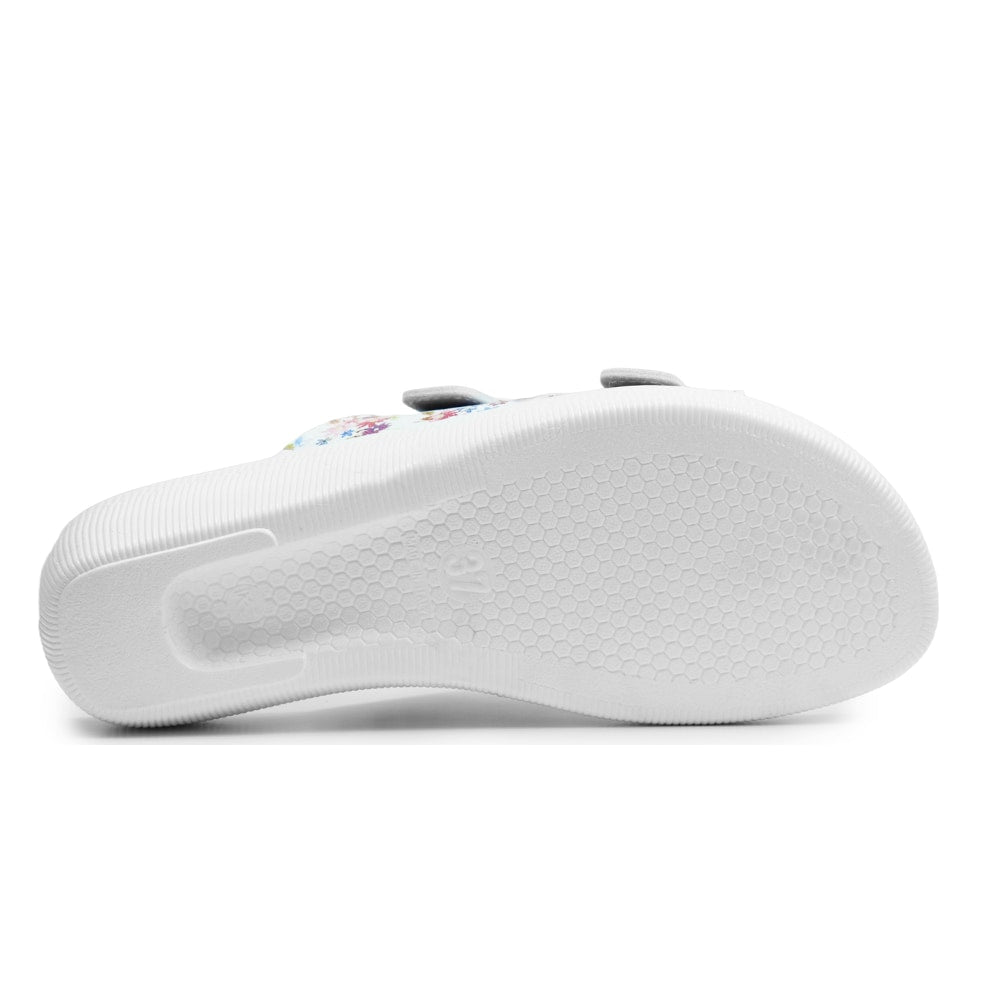 Minfot Massage Sandaler Blomster Hvid