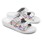 Minfot Massage Sandaler Blomster Hvid