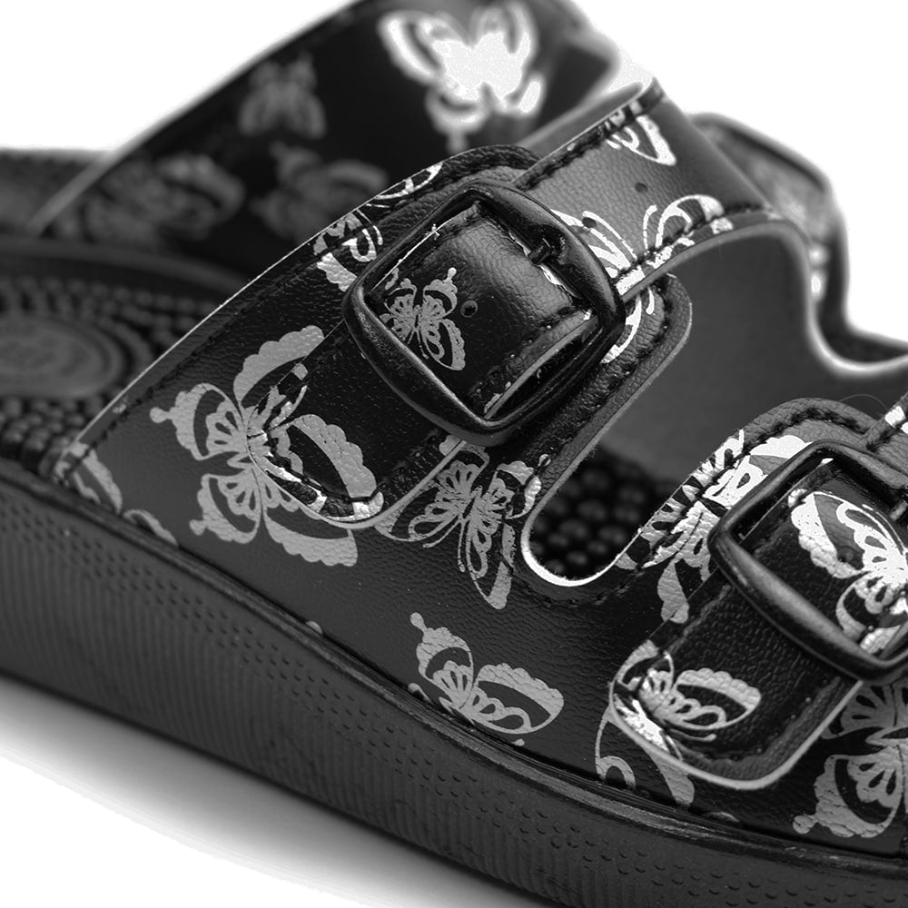 Minfot Massage Sandaler Fjäril Sort