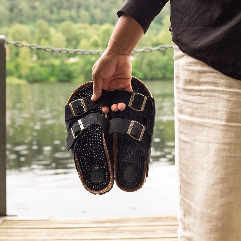 Minfot Massage Sandaler Bio Ruskind Sort