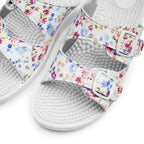 Minfot Massage Sandaler Blomster Hvid