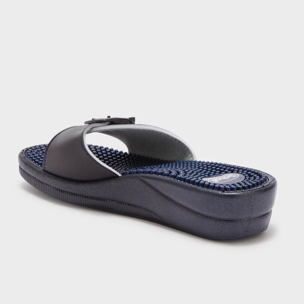 Scholl Sandal New Massage Dame Navy