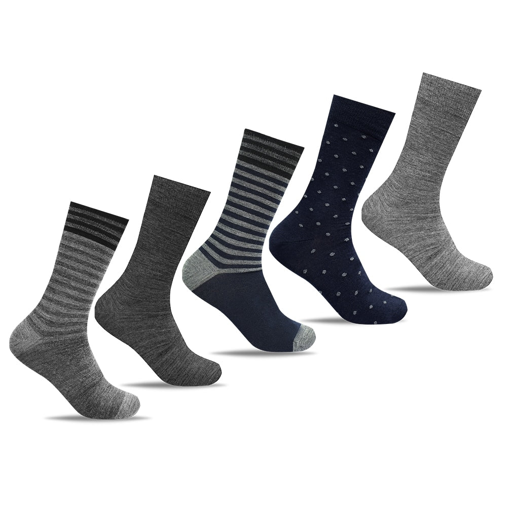 Minfot Strumpor Merinoull Randig Navy Mix