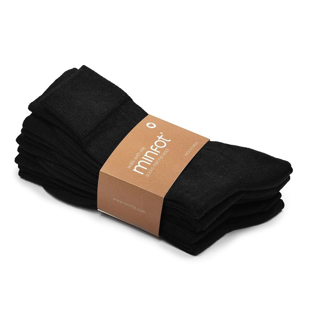 Produktbild 3 - Minfot Strømper Merinould Sort 5-Pak