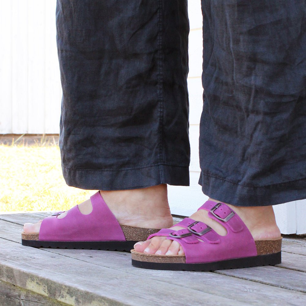 Minfot Sandaler Bio Læder Fuxia