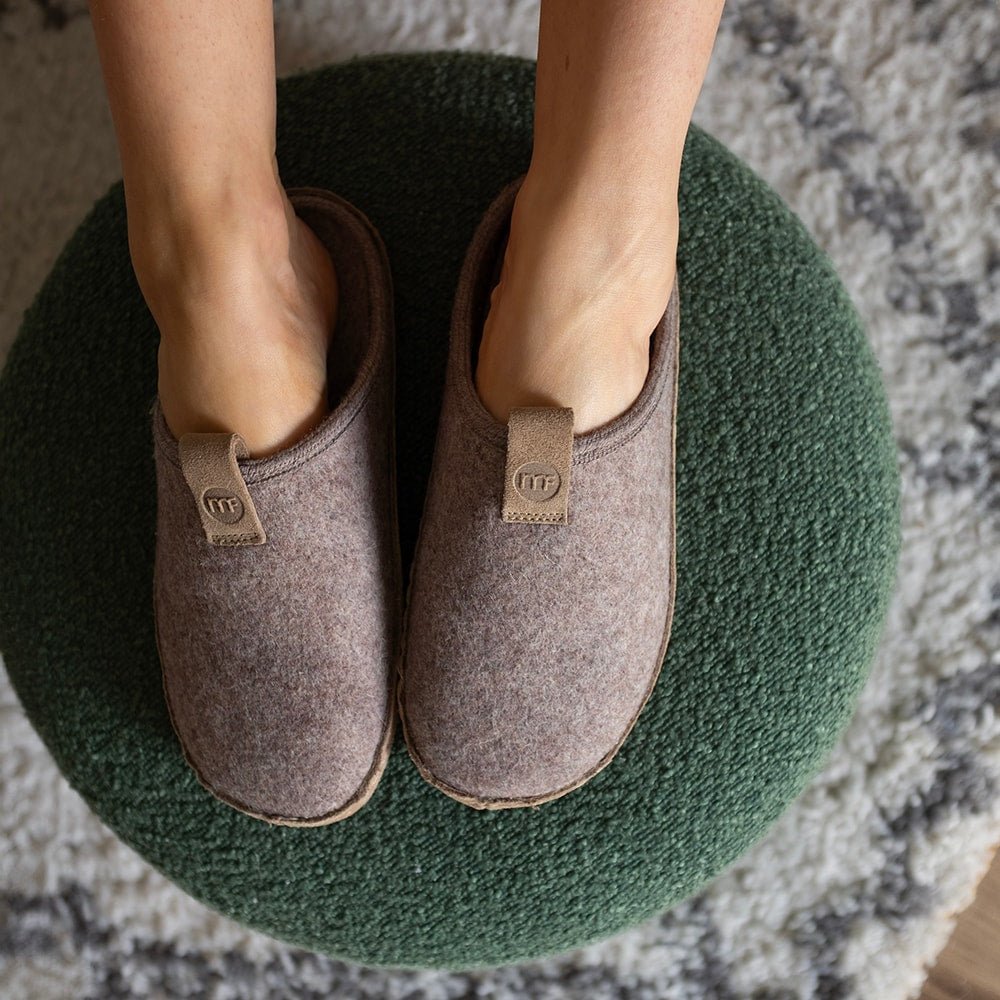Minfot Cabin Hjemmesko Uld Unisex Brun