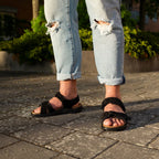 Minfot Flex Sandaler Unisex Ruskind Sort 