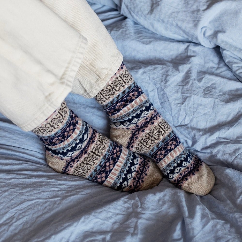 Minfot Geilo Uldstrømper Blå 2-pak