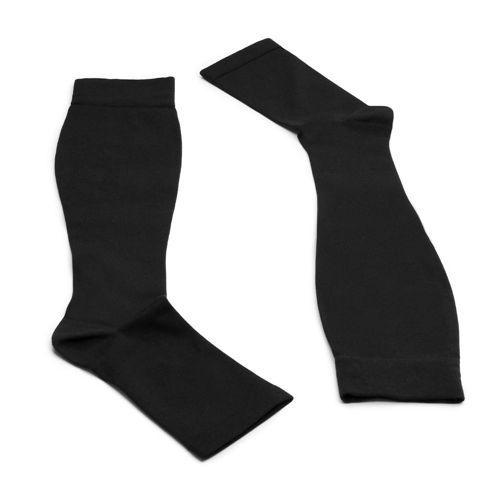 Minfot Tynde Støttestrømper Everyday Åben Tå Sort 1-pak