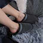 Minfot Fåreskind Hjemmesko Slip-on Myre med Sål Grå