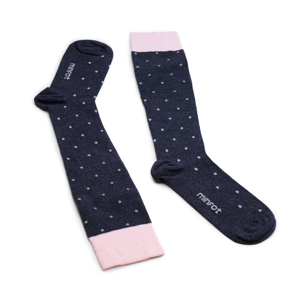 Minfot Støttestrømper bomuld Eco Dot Grey 1-pak