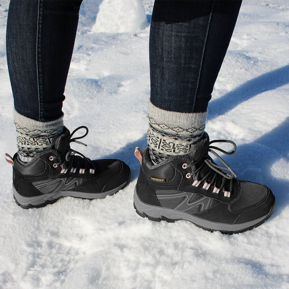 Minfot Snowgrip Pigsko Vandtæt Grå Lyserød