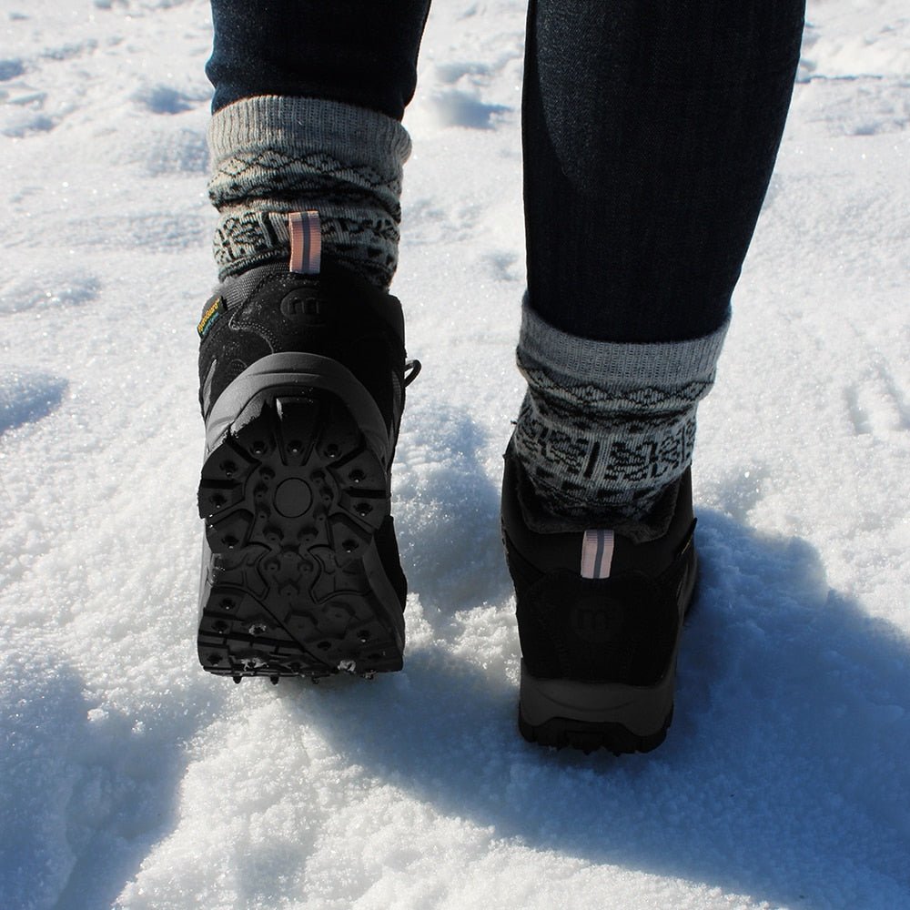 Minfot Snowgrip Pigsko Vandtæt Grå Lyserød