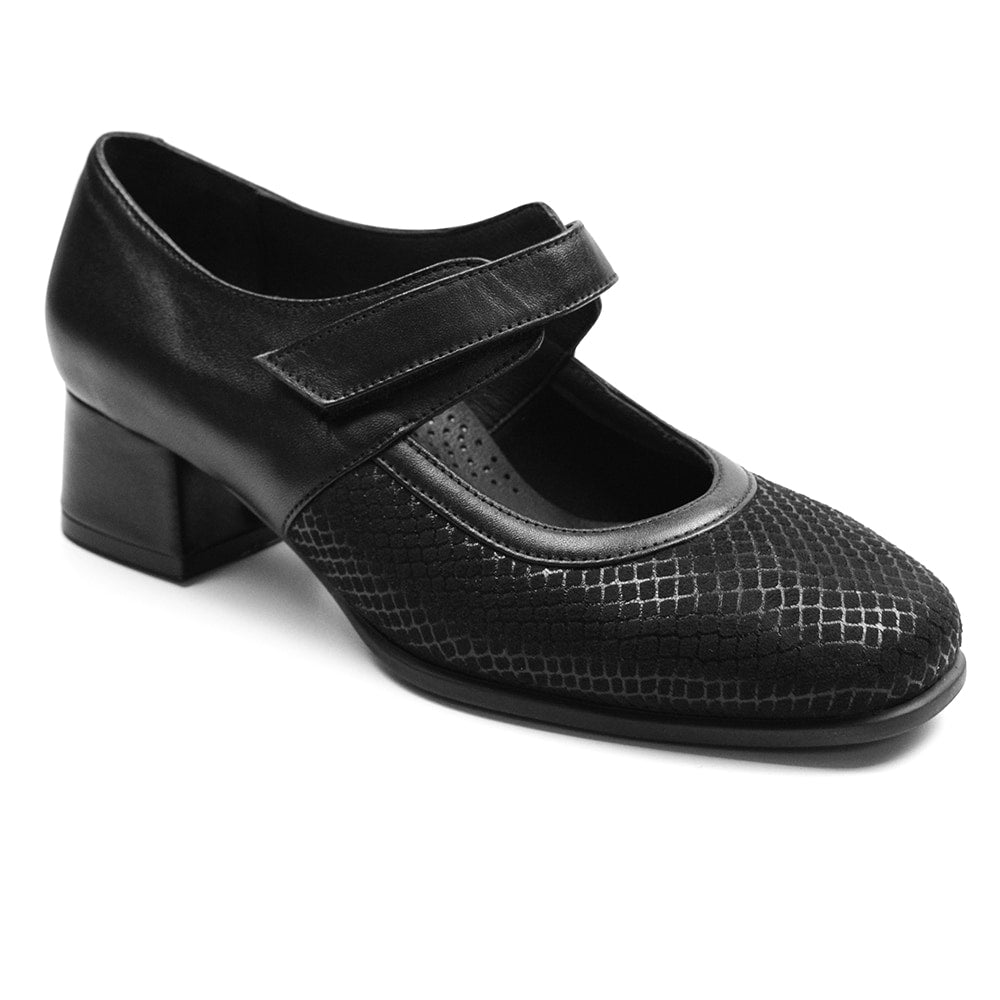 Minfot Stina Damesko med hæl Stretch Sort