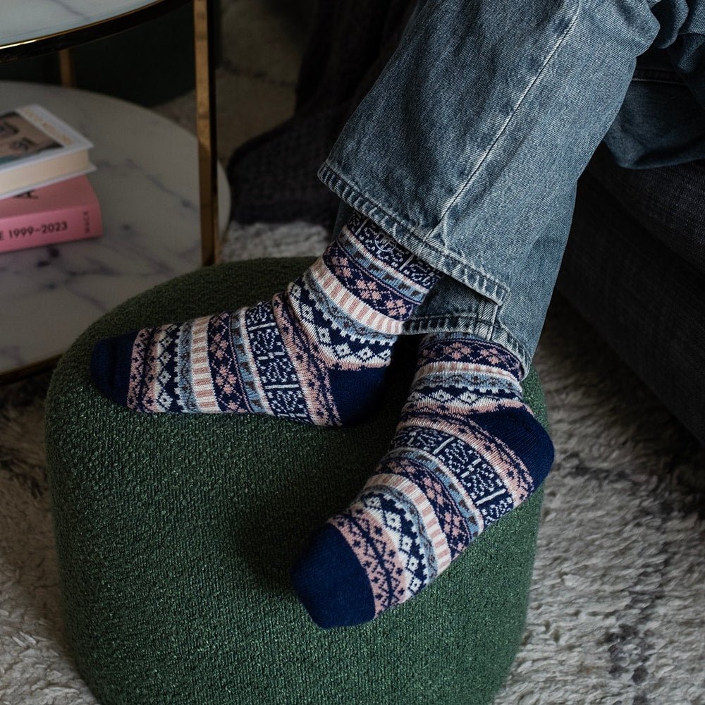 Minfot Geilo Uldstrømper Blå 2-pak