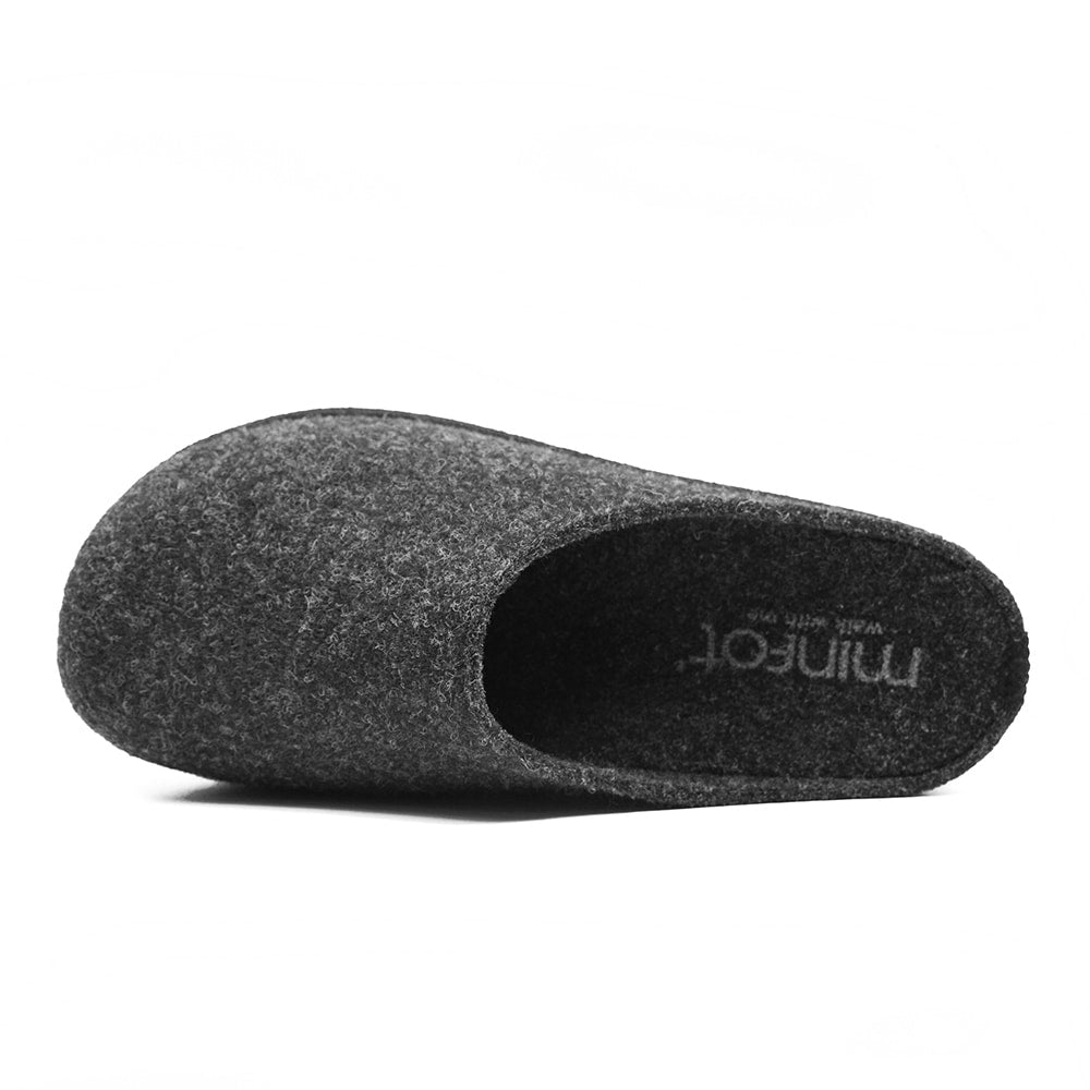 Minfot Hjemmesko Uld Slip-on Viken Uld Antracit