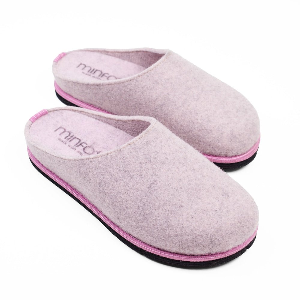 Minfot Hjemmesko Uld Slip-on Viken Uld Rosa