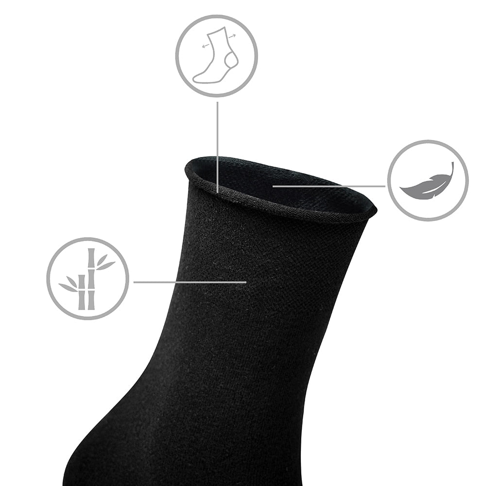 Produktbild 6 - mjuka-diabetesstrumpor-Minfot-sensitive-Bambu-svarta-5-pack