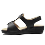 Suave Ekstra Bred Sandal Læder Marilyn Sort