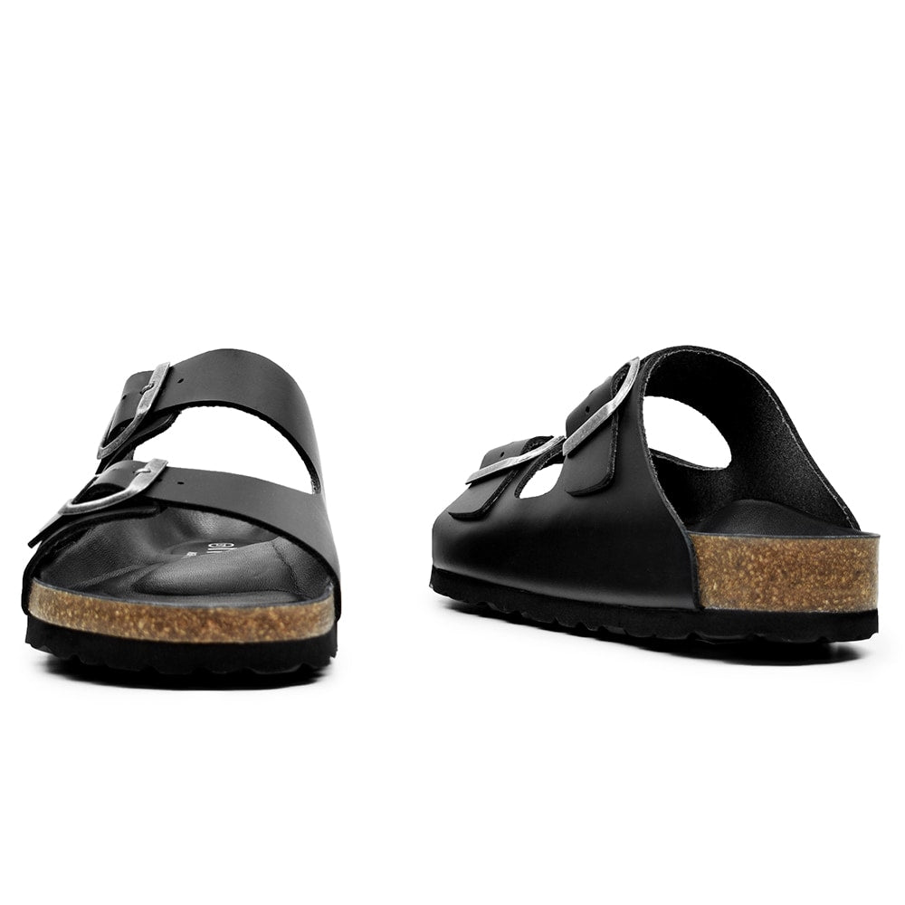 Minfot Uni Bred Biosandal Skinn Sort