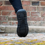 Minfot Pim Høy Sneaker Dame Bred Skinn Sort