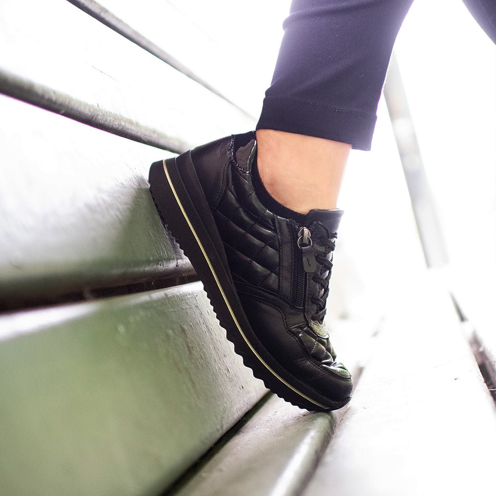 Produktbild 2 - Minfot Rut Sneaker Bred Læder Sort