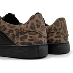 Minfot Comfort Sneakers Dame Læder Leopard Sort