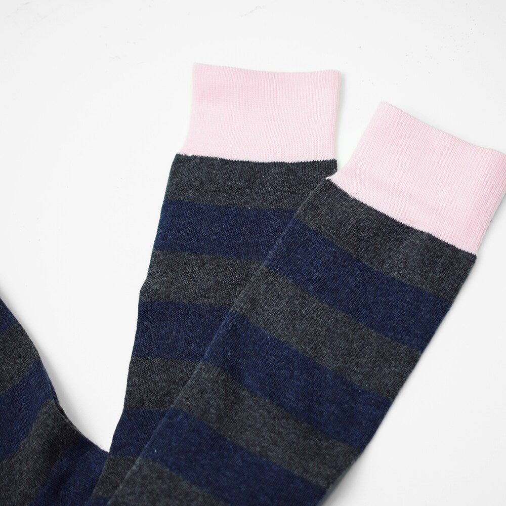 Produktbild 5 - Minfot Stödstrumpor Bomull Eco Stripe Pink