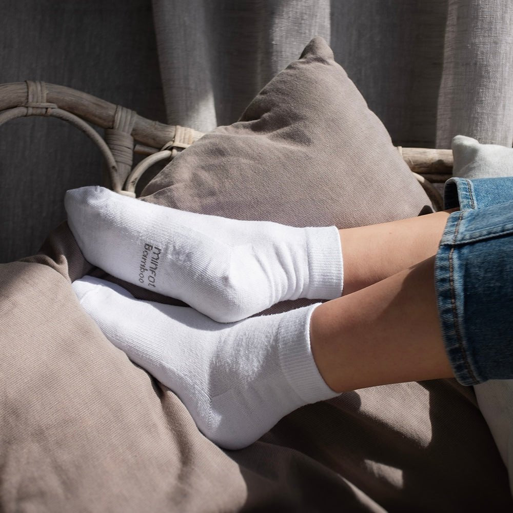 Produktbild 2 - Minfot Bambusstrømper Quarter Hvid 5-pak