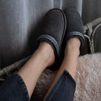 Minfot Fåreskind Hjemmesko Slip-on Myre med Sål Grå