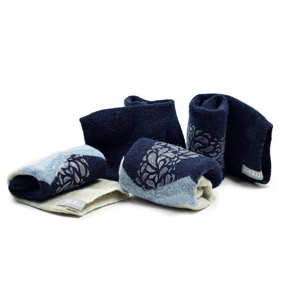Produktbild 5 - Minfot Antihalkstrumpor Ull Cosy Iris 2-pack