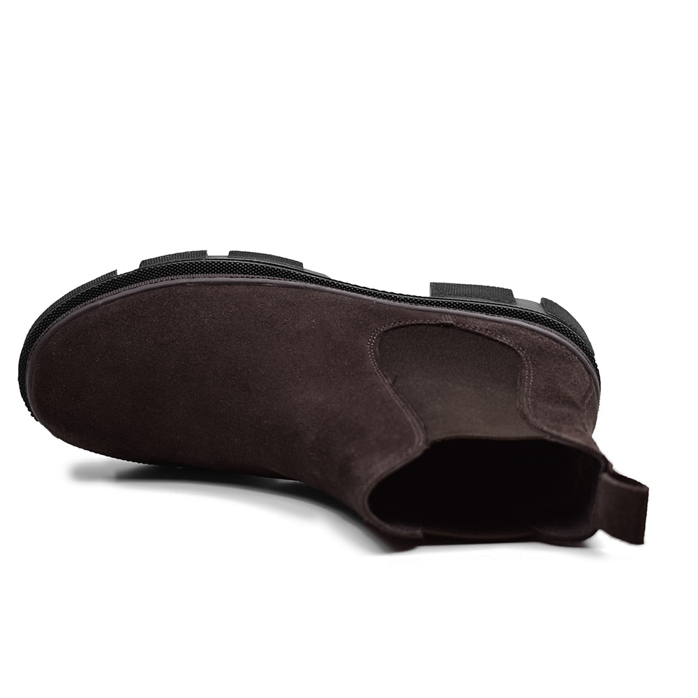 Minfot Chelsea Boots Oslo Ruskind Mørkebrun