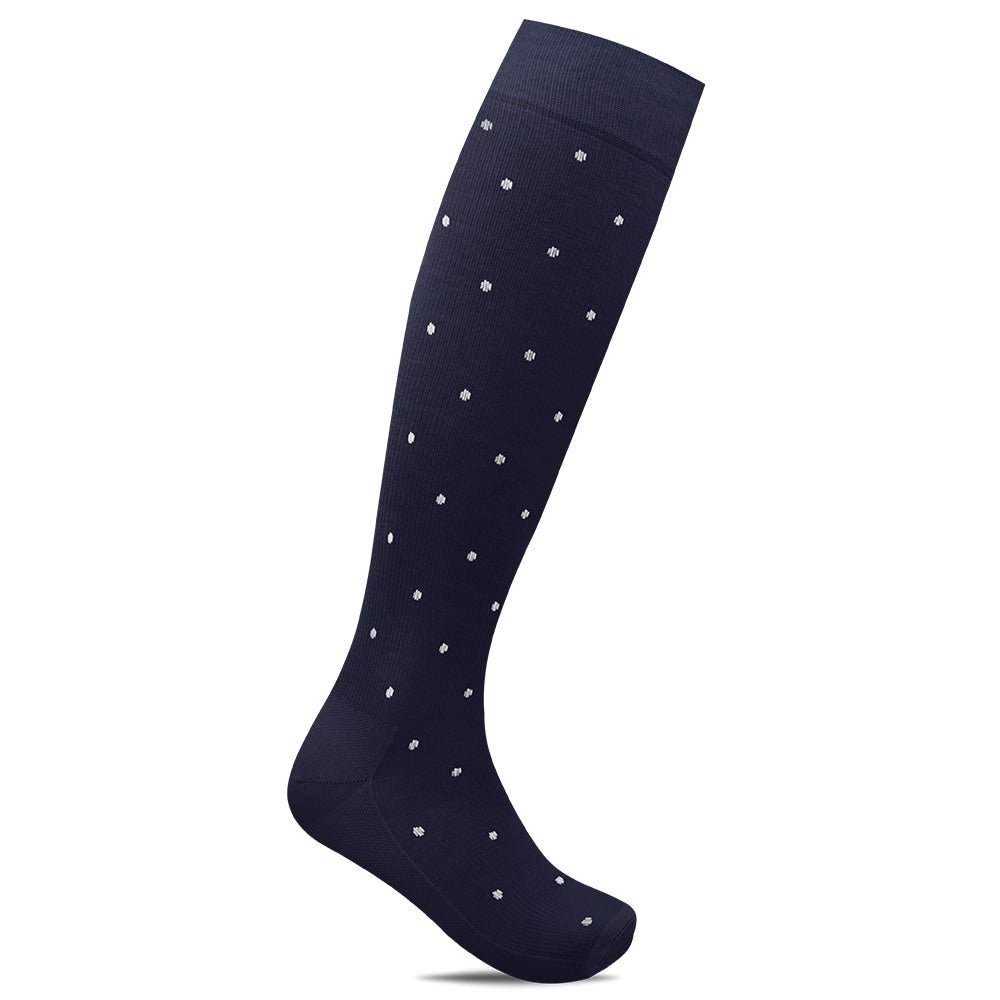 Minfot Støttestrømper Bambus Prikket Navy 1-pak