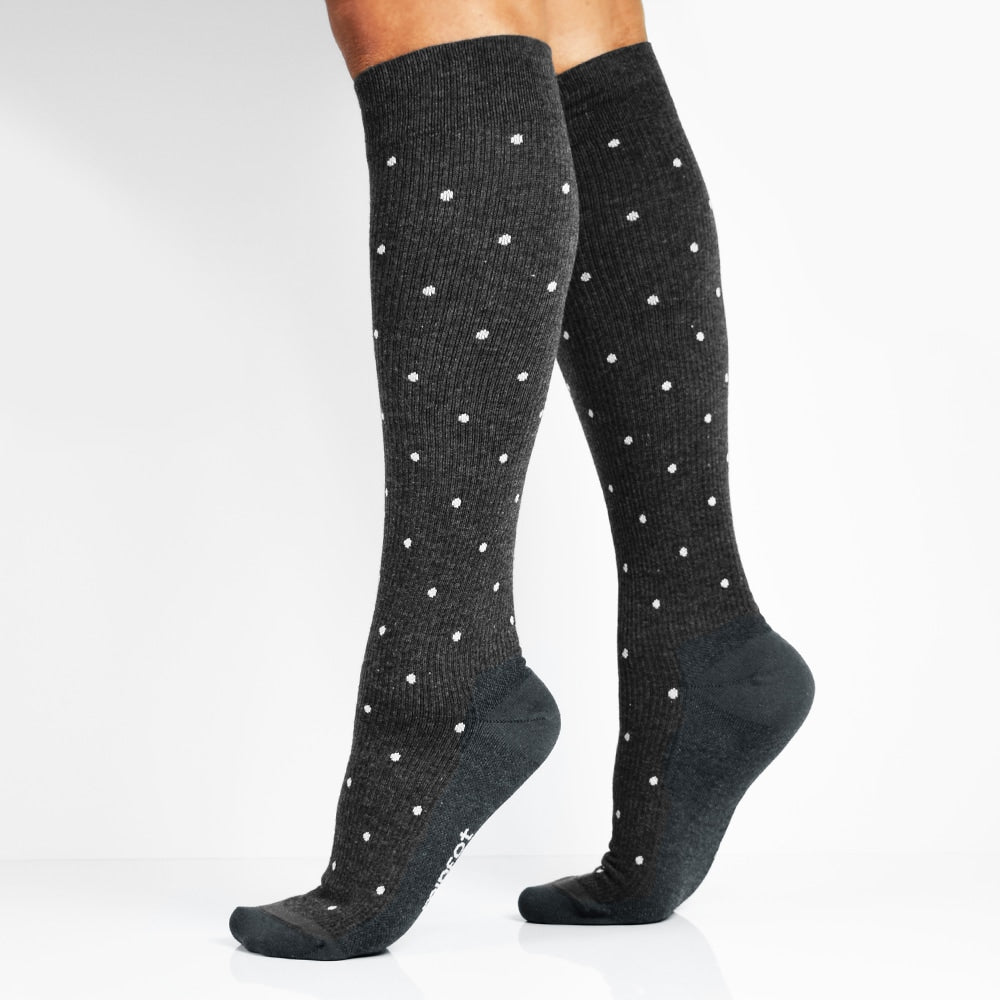 Produktbild 3 - Minfot Støttestrømper bomuld Eco Prikketa Viola 5-pak